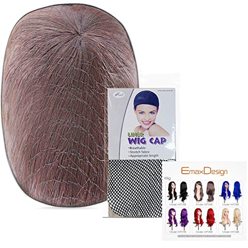 EmaxDesign 70cm qualitativ hochwertige Cosplay Perücke Für Frauen. Lang Voll, Lockig Wllig Heiz resistent. Fashion Glamourös Haarteil mit kostenlosen Perücke Kappe & Perücke Kamm (Farbe: Dunkelbraun) - 2