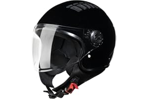 ‎VINZ VINZ Como Jethelm mit Visier Herren und Damen | in Gr. XS-XL | Roller Helm Jet Helm Mopedhelm | ECE Zertifiziert | Motorradhelm