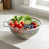 Deconox Paslanmaz &Ccedil;elik &Ccedil;ift Kulplu Sepet S&uuml;zge&ccedil; 22cm*10cm, Salata S&uuml;zgeci Meyve S&uuml;zgeci, Makarna S&uuml;zgeci, Paslanmaz &Ccedil;elik &Ccedil;i