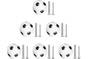 JINTANG 6PCS boutons de meuble,boutons de football enfant,avec 2 tailles de vis,poignées de meubles pour tiroirs,armoires et penderies