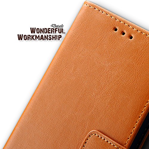 Funda Huawei P8 Lite 2017  SLEO Cartera Carcasa Piel Plegable Cubierta del Tir  n Estilo Retro PU con Ranuras de Tarjetas para Huawei P8 Lite 2017 - Marr  n