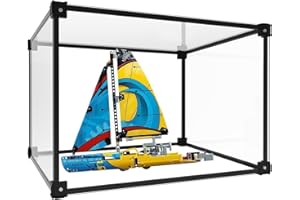 VAVAVIA Vetrina Acrilica Impilabile Trasparente da Collezione Antipolvere Self-Assembly Con Porta per Figure di Giocattoli e Modelli di Automobili (40x20x35cm)