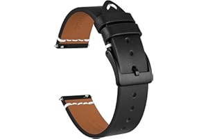 Ayadoo Correas de reloj, Cuero italiano, Bandas de repuesto de liberación rápida para hombres y mujeres, con hebilla de acero inoxidable, Ancho de banda 18 mm 20 mm 22 mm