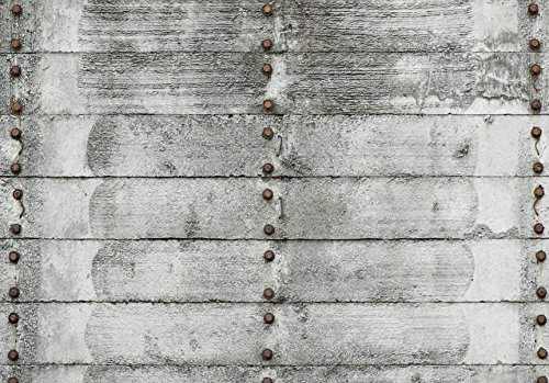FOTOTAPETE 350×245 cm – VLIES TAPETE PREMIUM – PROFI QUALITÄT – Top moderne Wanddeko – Riesen Wandbild – Top Design Tapete – Neue exklusive Edition mit noch besser Druckauflösung – Deutsches Premium Vlies – Holz grau f-B-0067-a-a - 3