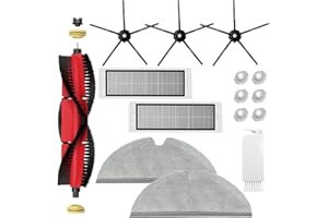 APZOVO Kit de Accesorios de Repuesto Compatible con Roborock S5 Max S6 Max S6 Pure S6 MaxV S50 S51 S55 S60 S65 S5 S6, Filtros, Cepillos Laterales de silicona, Cepillo Principal, Mopa Recambios
