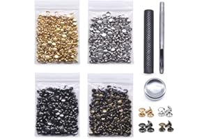 Jamsinmu 400pcs Rivet in pelle Rivet a doppia testa a doppia testa Rivet in metallo in metallo per artigianato fai -da -te scarpe da sacco per le riparazioni della cintura 5 * 5mm