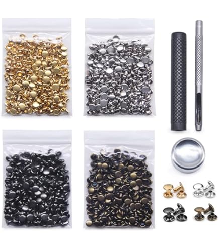 Trimming Shop Denim Klinknagels Jeans Decoratieve Messing Hoed Klinknagels Vervanging Reparatie voor Mode Accessoires Kleding, Leerwerk Decoraties, 11.5mm, Brons, 10st