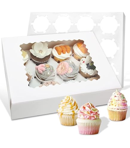 30 Stück Cupcake-Transportboxen Einzeln – Transparente Muffin-Boxen Mit Aufklebern, Wiederverwendbar, BPA-frei