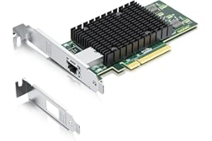 10Gtek 10Gb PCI-E Tarjetas de Red, Single Copper RJ45 Port, with Intel X540-BT1 Controller, PCI Express Ethernet LAN Adapter Support Windows Server/Windows/Linux/ESX, Compare to Intel X540-T1