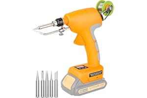 TAINGWEI Zestaw do lutowania bezprzewodowego Dewalt 18 V 54 V, 75 W LED cyfrowy pistolet do lutowania z 5 końcówkami, drut lutowniczy 50 g 0,04" dla każdego entuzjasty hobby (bateria nie wchodzi w zakres