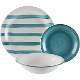 Versa Dinnerware Set 18 Pieces, Modern Style, 3x26.5x26.5cm, Porcelain, Blue