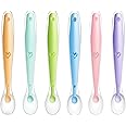 PandaEar 6 Pack Soft Silicone Baby Spoons| Baby Weaning Self Feeding Spoons for Kids Toddlers Children and Infants| BPA Free| Gum-Friendly First Stage