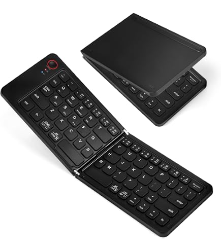 Lazimin Tastiera Bluetooth Pieghevole, Tastiera Pieghevole USB Ricaricabile Ultrasottile Wireless Mini Tastiera per IOS Android Windows PC Tablet Smartphone(Grigio