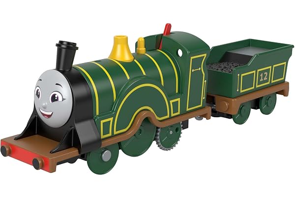 Thomas & Friends Fisher-Price Thomas et ses Amis, Locomotive motorisée Émilie, train fonctionnant à piles, avec réservoir à charbon, à collectionner, Jouet Enfant, Dès 3 ans, HHN41