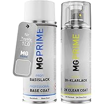 Kit Vernice Auto Toyota 1L0 Stunning Silver Metallic - Bomboletta Spray 2K Base + Trasparente, 2 Componenti