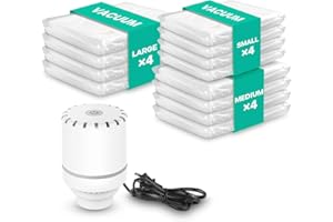 VACBIRD Vacuum Storage Bags with Electric Air Pump, 12 Pack (4 Large, 4 Medium, 4 Small) Storage Bags, Vacuum Bags for Clothes, Blanket, Duvets, Pillows, Comforters,Travel, Moving