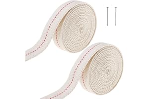 ASPECTEK 200cm Lanterne Mèche, Sicai Plat Coton Lampe À Huile Lanterne Fil Mèche Pour Brûleurs À Huile, Blanc