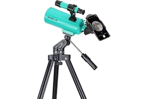 SARBLUE Maksutov-Cassegrain - Telescopio Mak60 para niños y adultos, 750 x 60 mm, compacto y portátil para viajes, telescopio de astronomía para principiantes con trípode ajustable y adaptador de teléfono