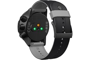 ANBEST Bransoletka 24 mm, kompatybilna z Suunto 9 / Suunto 9 Baro, silikonowa, sportowa bransoletka zamienna do Suunto 7 / Suunto D5 / Spartan Sport Wrist HR z metalowym zatrzaskiem i pierścieniem