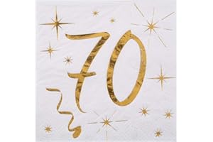 WOOOOZY Cocktail Servietten 70. Geburtstag,25cm, 20 St