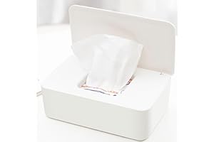 DXIA Porta Scatola Dispenser, Contenitore per Salviette Umidificate con Coperchio Antipolvere, Grande Scatola Portaoggetti Tessuti Custodia Salviette Pannolini, per Home Office, Bianche