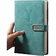 Excefore A5 Notebook Journal with Pen - Hardcover Executive Notebooks with Premium Thick Paper, College Lined Journal, 8.3"×5.8", 416 Page, PU Leather Hardcover Journal, Diary, Algae Green