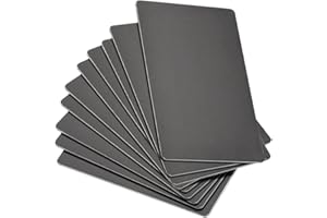 sourcing map - Biglietto da visita in metallo vuoto, 88 x 53 x 1 mm, piastra in alluminio anodizzato, per stampa laser fai da te, colore: nero, 15 pezzi