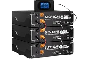 [ 2024 Verbessertes Modell ] GLCE Energy 48V 100Ah LiFePO4 Lithium Batterie, Großer LCD-Bildschirm, Eingebautes 100A Smart BMS, 5120Wh Akku for RV, Solar, Energiespeicher für Zuhause（3 Pack）