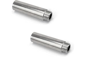 TIANLIN 2 Stücke 1/2 Zoll Verlängerung, Hahnverlängerung Edelstahl 1/2 Zoll x 60 mm Gewindefitting, Nicht leicht zu Rosten, für Wasserhähne Eckventile Duschköpfe