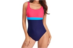 HAOLEI Bañadores Mujer Reductores,Traje de Baño Mujer Una Pieza Bañadores Mujer con Relleno Push Up Bañador Mujer Playa Deportivo Cintura Alta Bikini Mujer Bañador Natacion Mujer Swimwear Beachwear