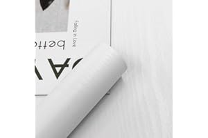 Abyssaly Carta Adesiva per Mobili Legno Bianca Pellicola Adesiva Vinile Carta da Parati Impermeabile PVC Rivestimento per Decorare Mobili Cucina Armadio 40cmX500cm