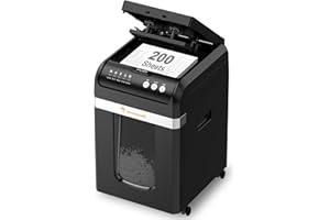 Bonsaii Aktenvernichter mit automatischem 200-Blatt-Einzug, 60 Min Dauerbetrieb, DIN P-4 Mikroschnitt, 31L herausziehbarer Behälter, leise (58 dB) & energiesparend – ideal fürs Büro, C283