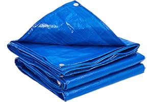 NINABEI Toldo Reforzado Gramaje Lona Impermeable con Polietileno Azul Lona de protección (5X5METRO)