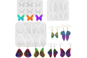 AFUNTA Lot de 3 moules en résine en silicone en forme de papillon et d'ailes réalistes - Cadeaux de bricolage pour femme
