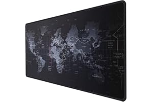 EFISH Duża podkładka pod mysz do gier 800 × 300 × 2 mm (31,50 x 31,81 x 0,8 cala), z antypoślizgową podstawą, wodoodporną i składaną podkładką, podkładka na biurko odpowiednia dla graczy, odpowiednia na biurko, do biura i domu, czarna