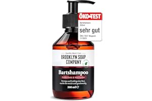 Shampoing à barbe, savon à barbe Beard Wash 200 ml ✔ nettoyage et entretien barbe - cosmétiques naturels de la BROOKLYN SOAP COMPANY ®✔ l’entretien barbe naturel pour l’homme moderne et idée cadeau