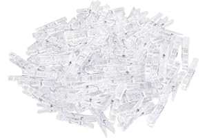 AFASOES 100 Pcs Mini Pinces en Plastique Pinces de Photo pour Photos Maison Chambre Decoration - Transparent