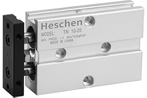Heschen Cylindre pneumatique à double effet, TN10-10, alésage 10 mm, aluminium à double tige, avec aimant, pour l'équipement automatique (course: 25 mm)