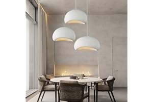 HEYUN Kreatywna Lampa Wisząca Wabi-sabi E27 Biały Żyrandol Z Polietylenu Nowoczesna Lampa Wisząca Na Stół Do Jadalni 3 Światła Oświetlenie Wewnętrzne Regulowana Dekoracja Domu(A1)
