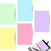 A5 Dividers for Ring Binders, 25 Sheets of 6 Holes, 5 Colours | for binders, planners, notebooks