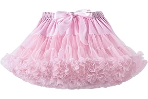 YILEEGOO Toddler Girls' Layered Pleated Tulle Mini Skirt Ballet Dance Tutu Petticoat Birthday Party Fancy Dress