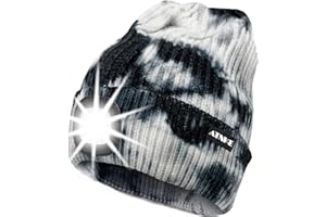 ATNKE LED Cappello Illuminato Berretto,USB Ricaricabile Cappello da Corsa 4 LED Impermeabile Luce Invernale Calda Lampada Frontale Regali per Uomo e Donna