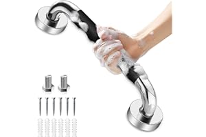 QIKUVER Maniglione da Bagno, Maniglione Doccia Acciaio Inossidabile, Antiscivolo, barra di sostegno per parete della vasca, Usato per WC, Cucina, Scale(12 in)