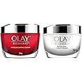 Olay Day Cream Regenerist Microsculpting Moisturiser (NON SPF), 50g And Olay Night Cream Regenerist Deep Hydration Light Cream, 50g