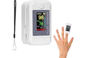 GROSION Oxygen Monitor Finger Adults,Pulse Oximeter,Professional Blood Oxygen Monitor (SpO2) with Accurate Fast Reading,Heart Rate and PI,LED Display,for Family Medical Health (White)
