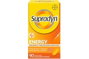 Supradyn - Multivitaminas, Energy, 90 comprimidos, 3 Meses de Suministro, Complejo Vitaminico completo, Vitamina B12, B6, Coenzima q10, Sin Gluten y Sin Lactosa, Unisex