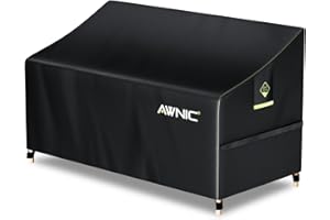 AWNIC Funda para Banco de Jardín con Salidas de Aire Funda Sofá Exterior Impermeable 3 Plazas Resistente al Desgarro 420D Poliéster 160x70x60/88cm