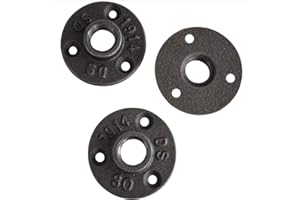 TuToy Lot de 10 raccords de tuyauterie en fer à bride de 3/4 cm avec bride filetée à trois trous, vintage, rétro Steampunk industriel, 3/4 pouces