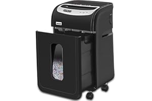 VidaTeco Cross-Cut Paper Shredder Heavy Duty, 20-Sheet Shreds Paper/Card/Staple/Clip Paper Shredder for Home Office Use, Security Level P-4 Jam Proof System 30L Pullout Basket and Wheels
