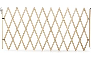 Bettacare Erweiterbares Haustiergitter XL, 60 cm - 230 cm, Natur, Holz, Einziehbares Hundeschutzgitter, Absperrung